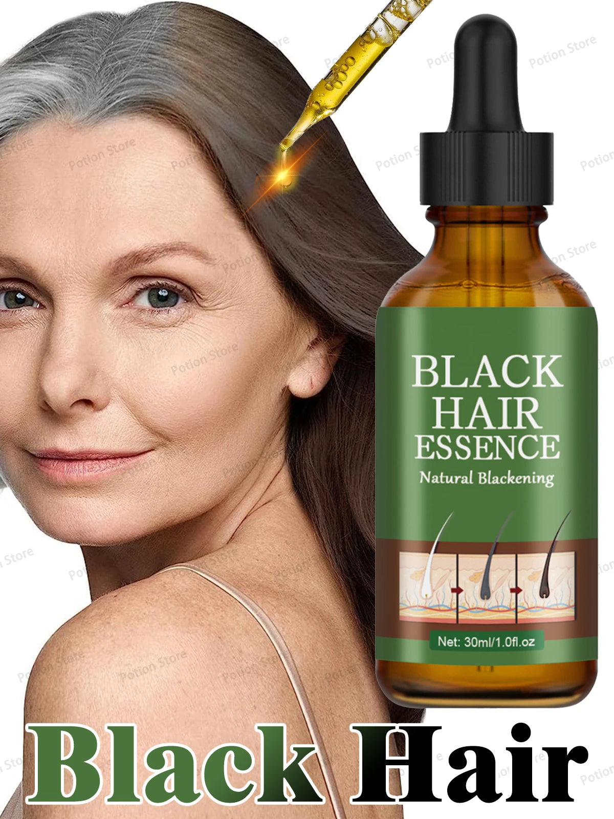 Anti Gray Hair Serum Remedy White Darkening