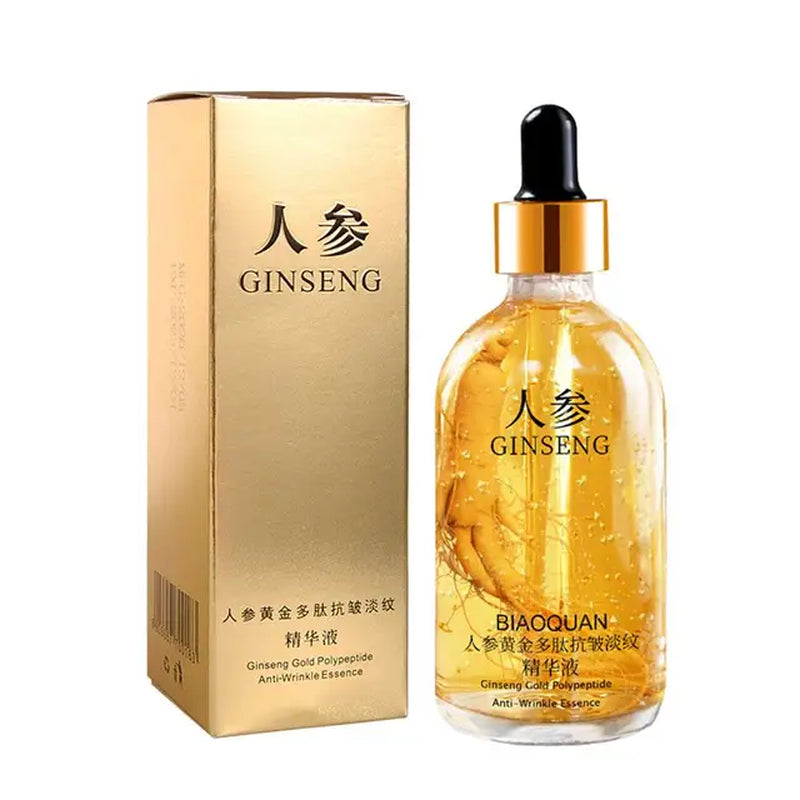 Gold Ginseng Face Serum 100Ml Polypeptide Lightening Skin Moisturizing Facial Serum Smoothing Skin Care Products Deep Hydration