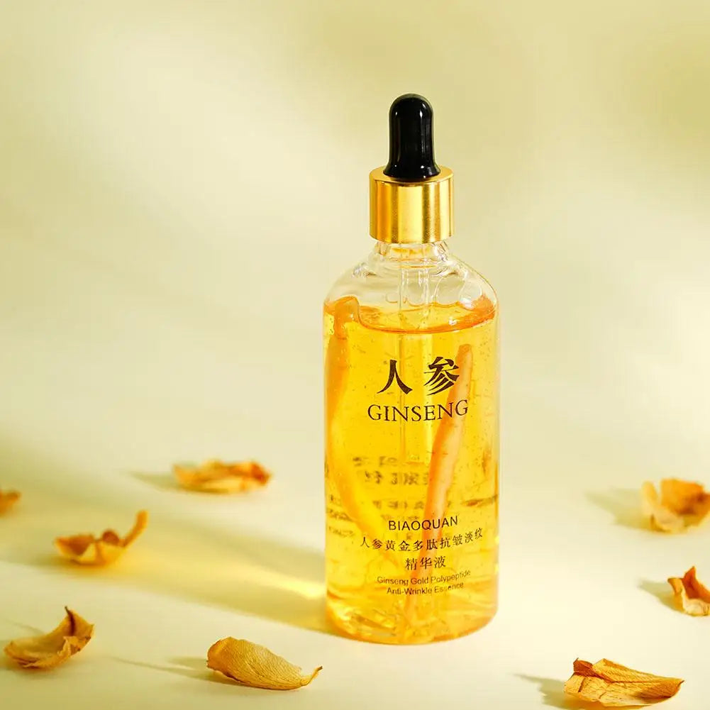 Gold Ginseng Face Serum 100Ml Polypeptide Lightening Skin Moisturizing Facial Serum Smoothing Skin Care Products Deep Hydration