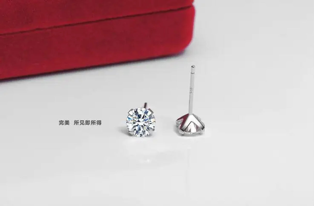 LEKANI Crystal Fashion Genuine 925 Sterling Silver Stud Earrings for Women Wedding Fine Jewelry Gift