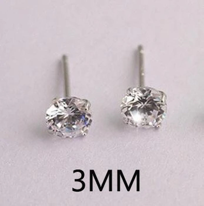 LEKANI Crystal Fashion Genuine 925 Sterling Silver Stud Earrings for Women Wedding Fine Jewelry Gift