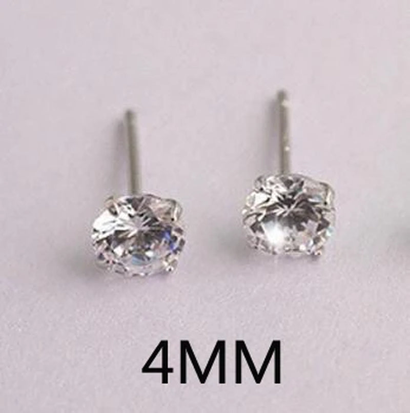 LEKANI Crystal Fashion Genuine 925 Sterling Silver Stud Earrings for Women Wedding Fine Jewelry Gift