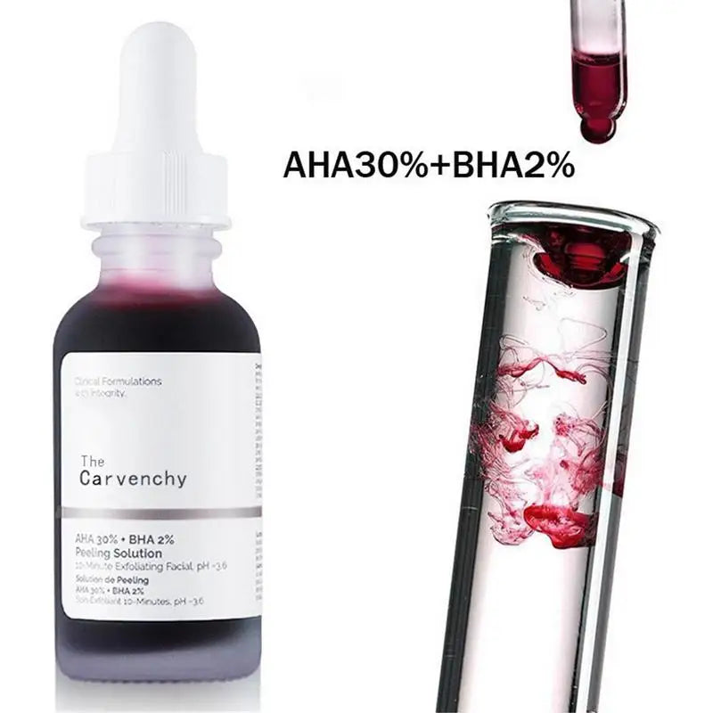 Fruit Acid AHA 30% + BHA 2% Peeling Solution Face Serum with Salicylic Acid Moisturizing Facial Skin Care 30Ml