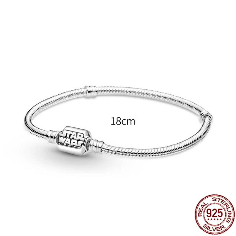 New in 925 Sterling Silver Snake Chain Charm Bracelet Fits Pan Original Pendant Charm Bead for Women Heart Bracelets Jewelry