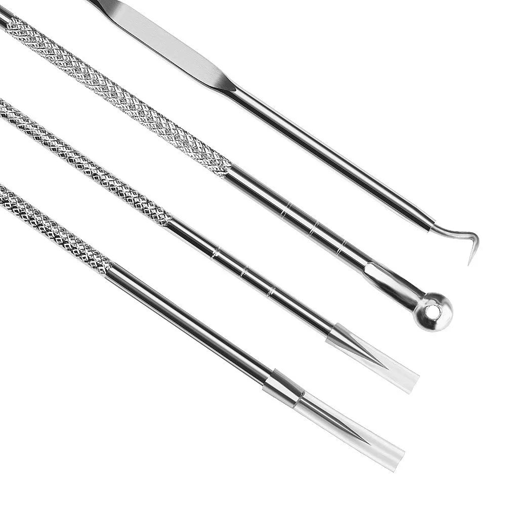 Acne Needle Remove Blackhead Blemish Pimple Comedone 4Pcs/Set Double-Ended Stainless Steel Facial Cleaning Skin Care