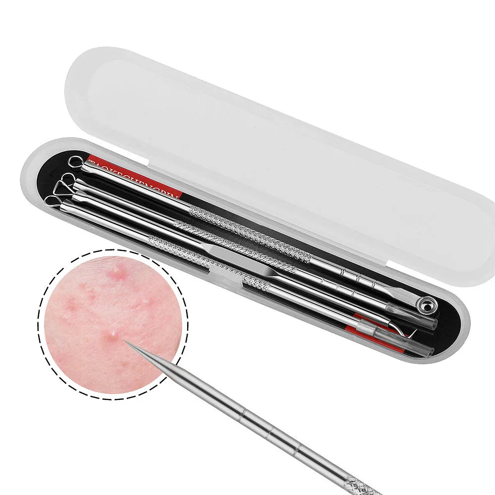 Acne Needle Remove Blackhead Blemish Pimple Comedone 4Pcs/Set Double-Ended Stainless Steel Facial Cleaning Skin Care