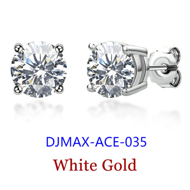 Premium 0.5-2Ct Moissanite Diamond Stud Earrings for Women Orginal 925 Sterling Silver Screw Back Women Moissanite Earring 2024