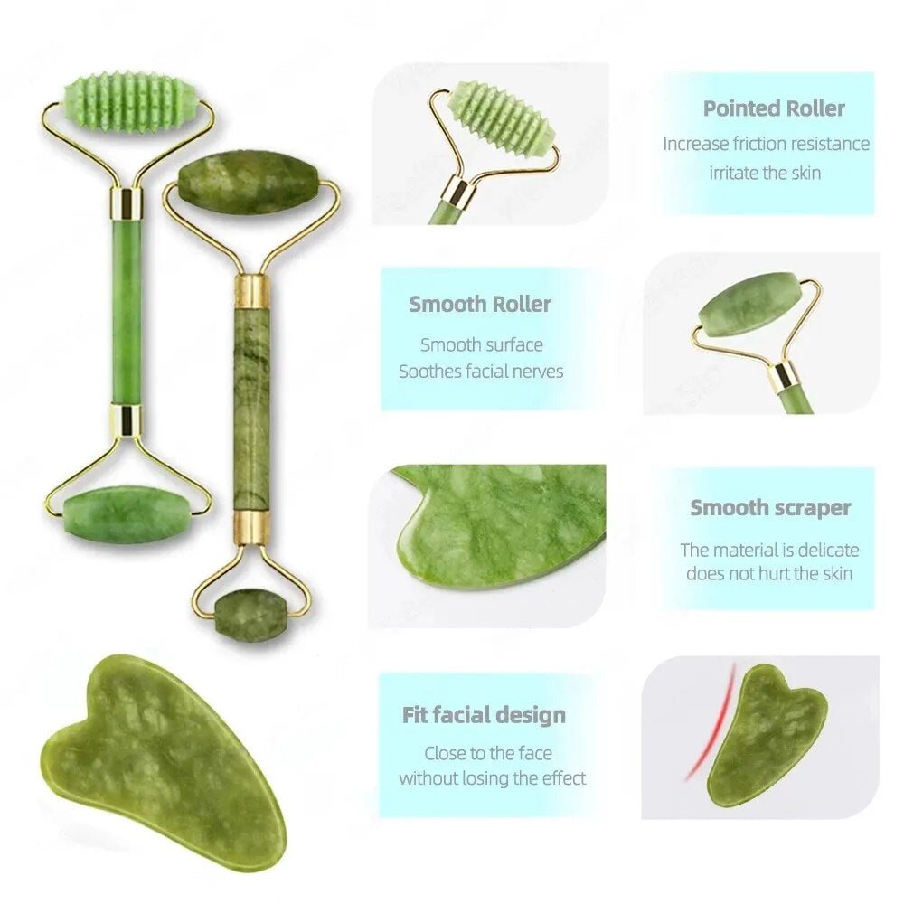 Gua Sha Face Massager Roller Jade Store Scraper Roller Massage for Facial Gouache Lift Body Slimming Guasha Neck Skin Care Tools