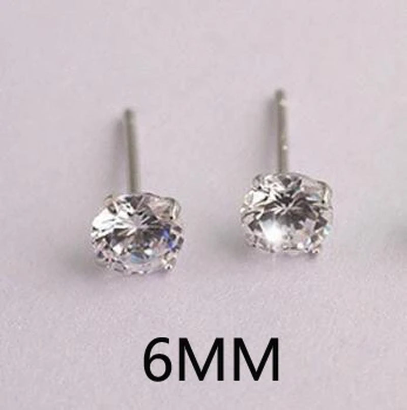 LEKANI Crystal Fashion Genuine 925 Sterling Silver Stud Earrings for Women Wedding Fine Jewelry Gift