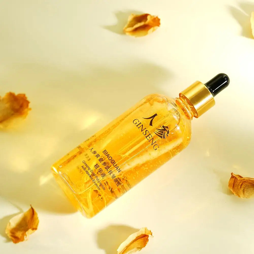 Gold Ginseng Face Serum 100Ml Polypeptide Lightening Skin Moisturizing Facial Serum Smoothing Skin Care Products Deep Hydration