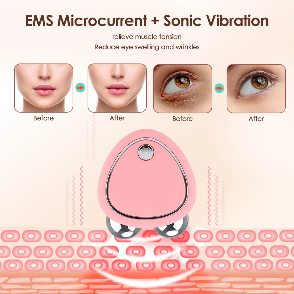 EMS Facial Massager Skin Care Slimming Double Chin Microcurrent Face Lift Machine anti Wrinkles Sonic Vibration V Face Portable