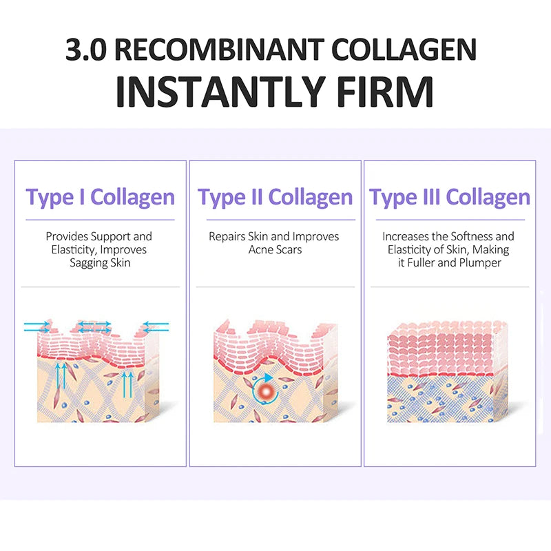 Collagen Face Serum Wrinkle Removal anti Aging Hyaluronic Acid Forehead Fine Lines Lifting Facial Serum 40Ml Skin Care Beauty