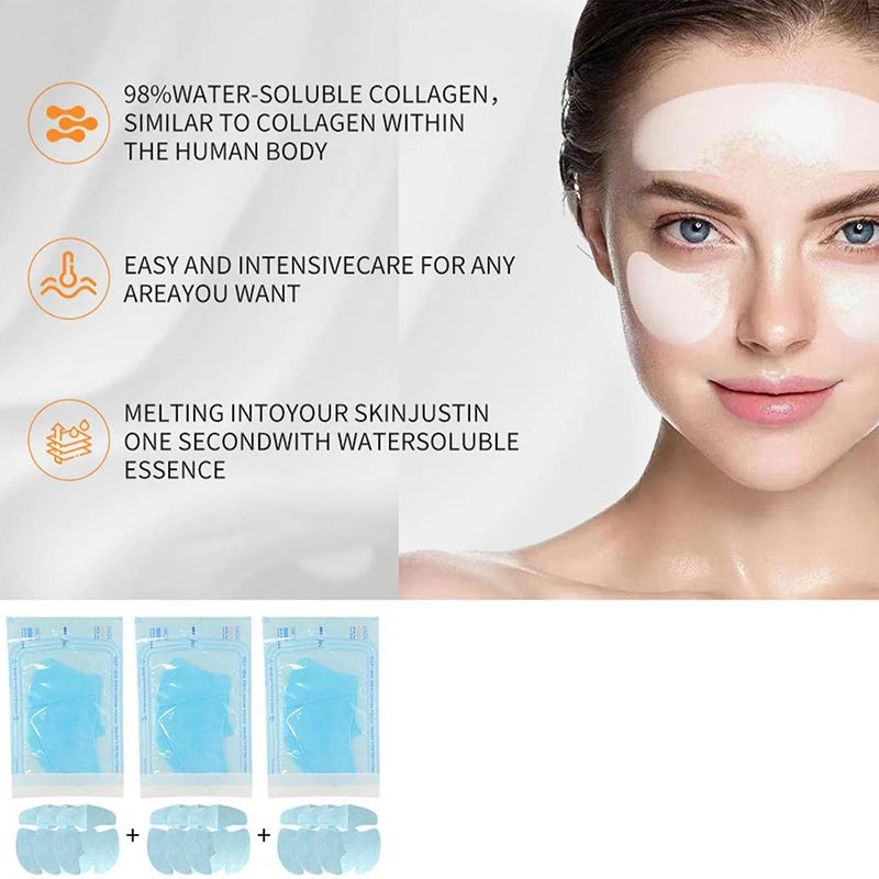 3/5 Sets Soluble Collagen Face Serum Mask anti Aging Moisturizing Hydrolyzed Film Fade Fine Lines Firming Lifting Gel Skin Care