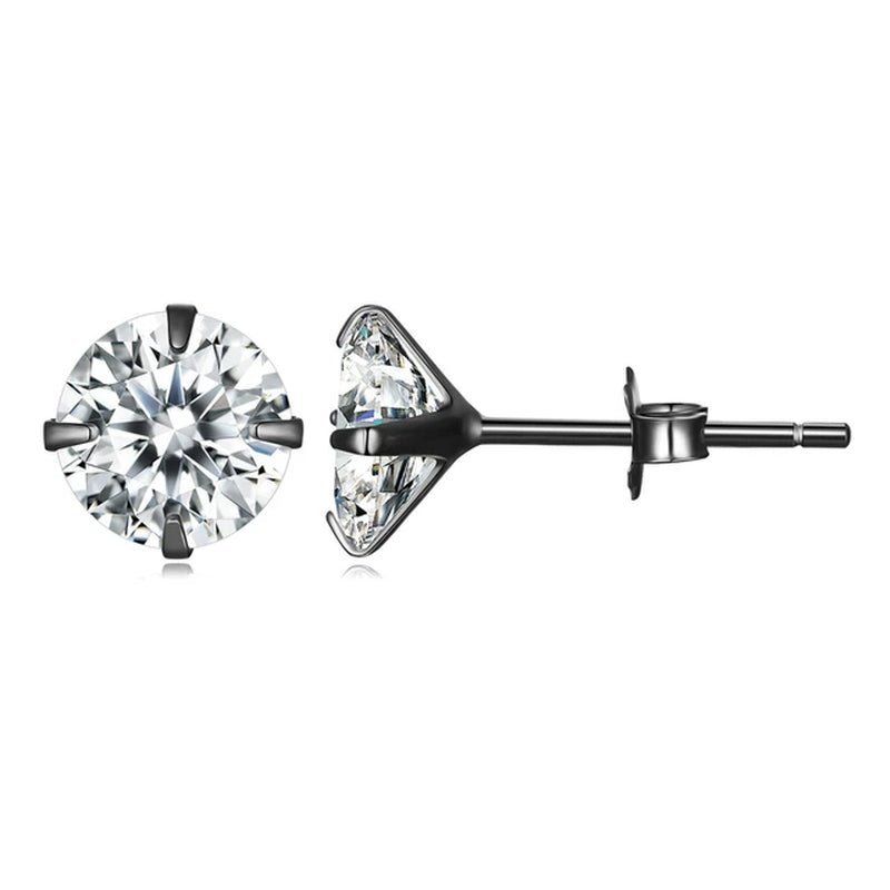 CZ Stud Earrings 925 Sterling Silver Platinum Plated round Cubic Zirconia Hypoallergenic Earrings 4Mm 5Mm 6Mm 7Mm BSE166