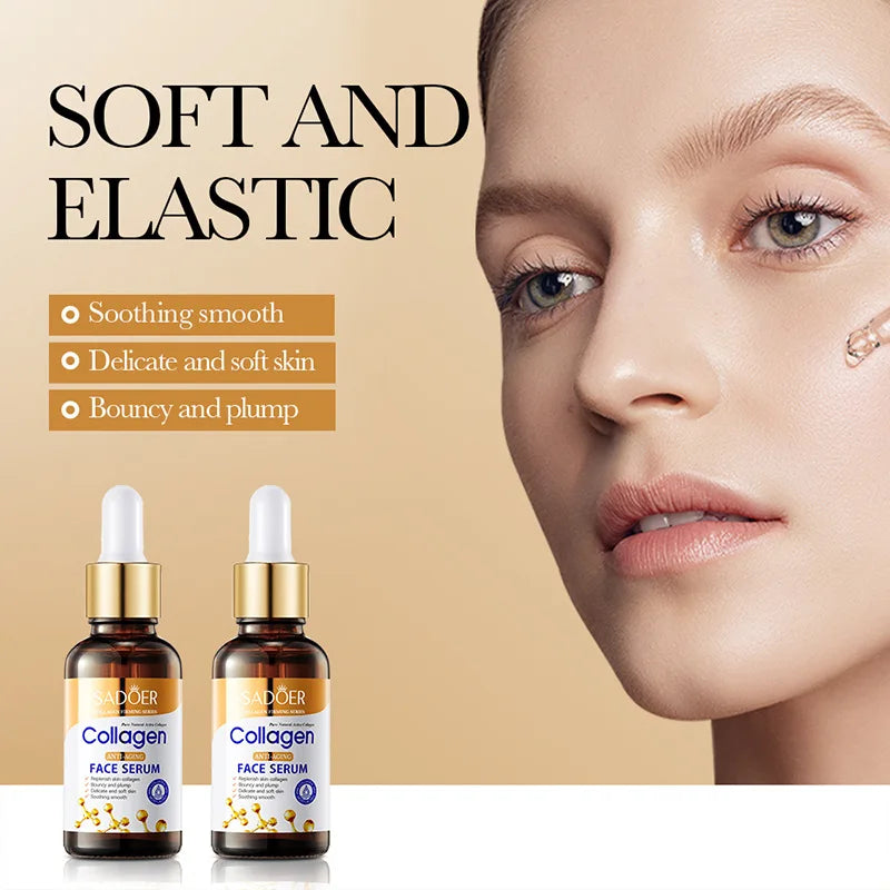 SADOER Collagen Serum Skincare Facial Essence Liquid Firming Moisturizing Soothing Nourishing Face Serum Skin Care