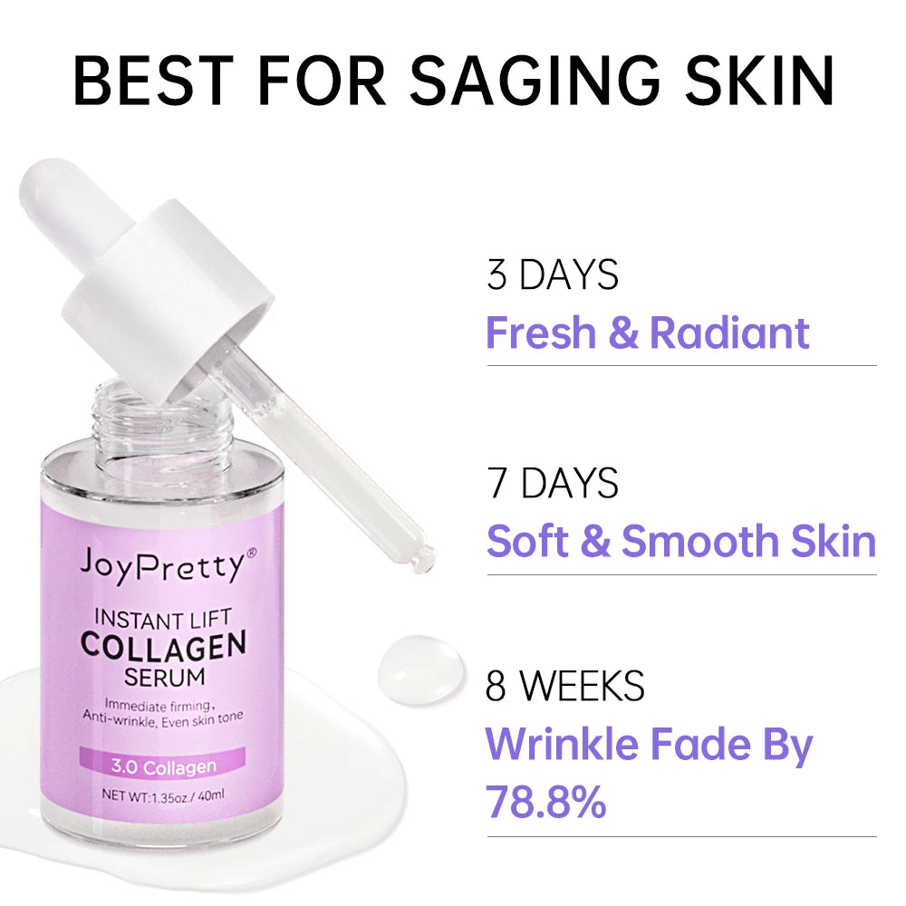 Collagen Face Serum Wrinkle Removal anti Aging Hyaluronic Acid Forehead Fine Lines Lifting Facial Serum 40Ml Skin Care Beauty