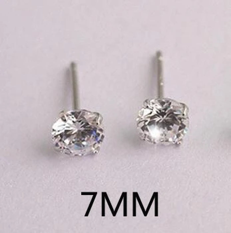 LEKANI Crystal Fashion Genuine 925 Sterling Silver Stud Earrings for Women Wedding Fine Jewelry Gift