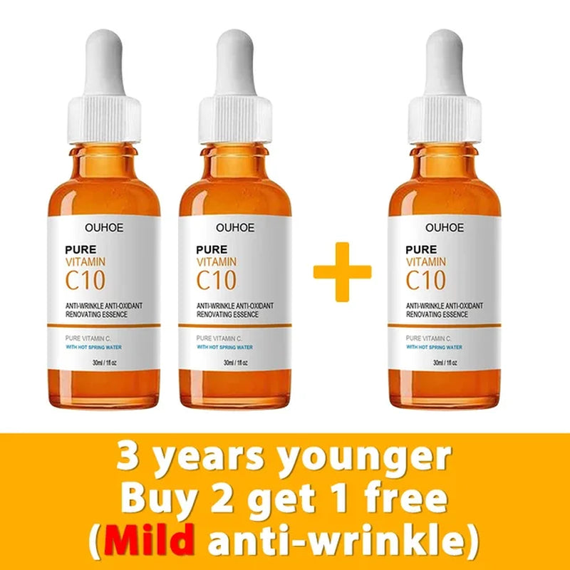 Vitamin C Wrinkle Remover Face Serum Lifting Firming Fade Fine Lines Anti-Aging Essence Whitening Brighten Nourish Skin Care