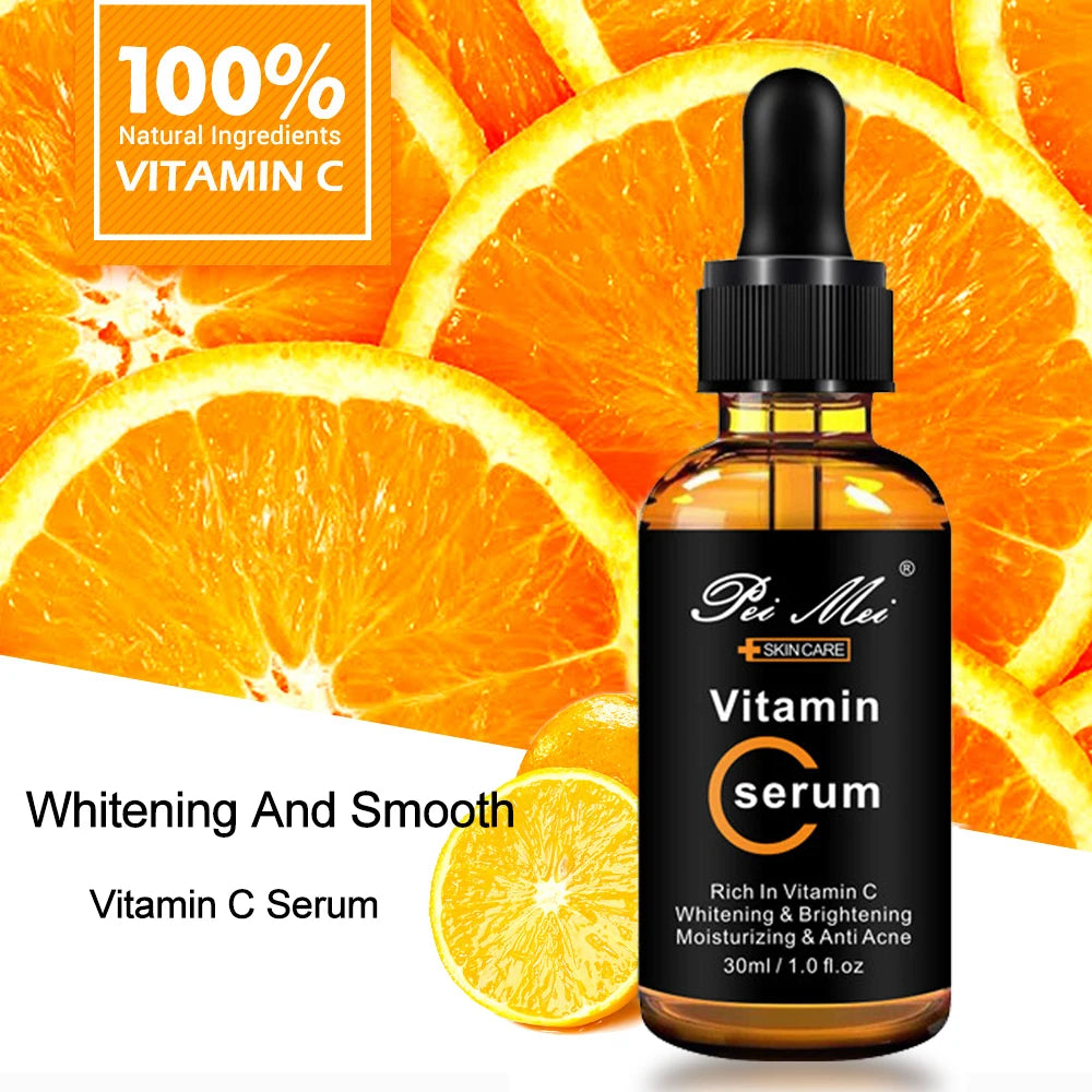 Skincare Products Vitamin C Facial Serum Brighten Skin Lighten Spots Hyaluronic Acid Face Essence Skin Care Products 30Ml