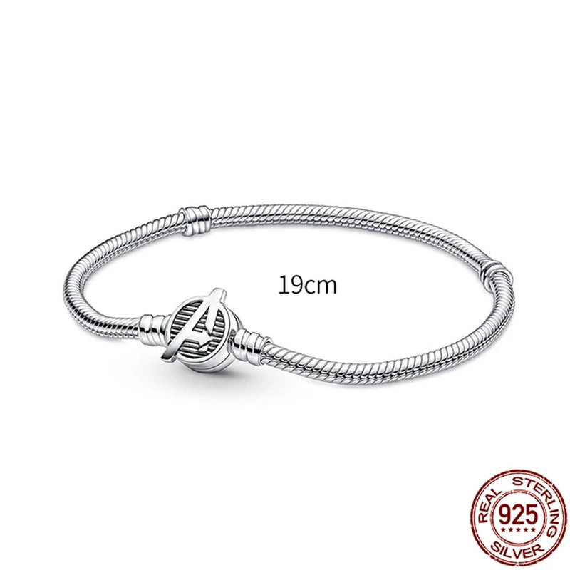 New in 925 Sterling Silver Snake Chain Charm Bracelet Fits Pan Original Pendant Charm Bead for Women Heart Bracelets Jewelry