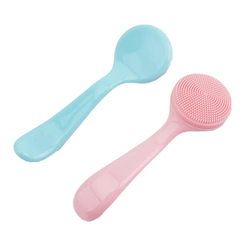 Double Sided Silicone Facial Cleanser Brush Soft Hair Face Massage Wash Brush Blackhead Remover Portable Skin Care Tool